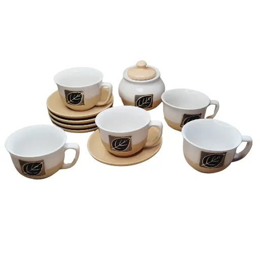 [01032424.7-2] Juego de 5 tazas para espresso + platillos + azucarero